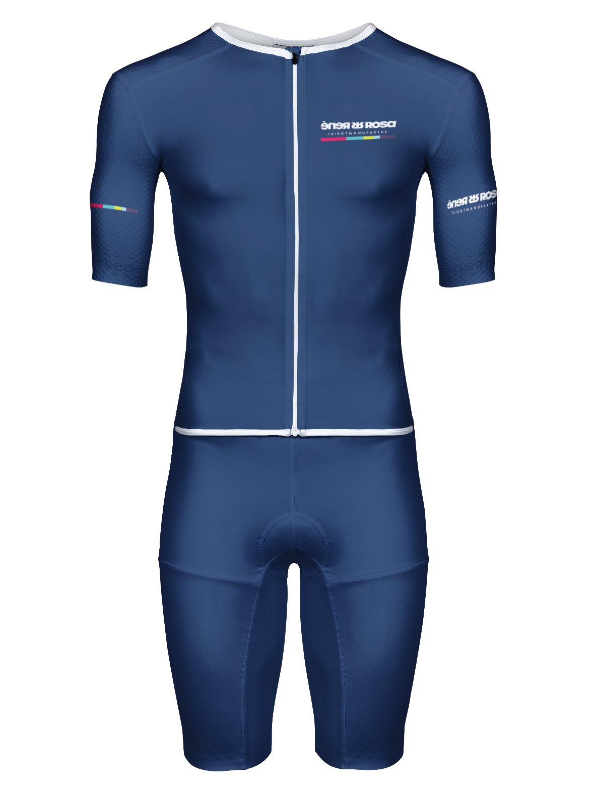 Aero Triathlon Einteiler  RRT2777M Herren Longversion / RR-Stripes blau