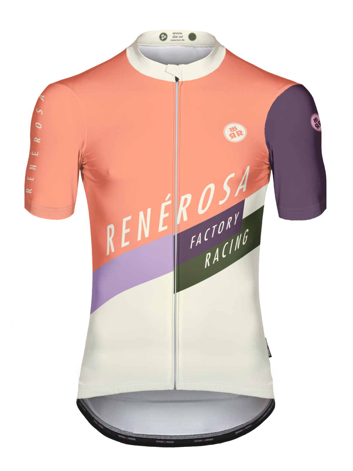 Kurzarm Radtrikot  RRT2048M RenéRosa Factory Racing Orange-Creme