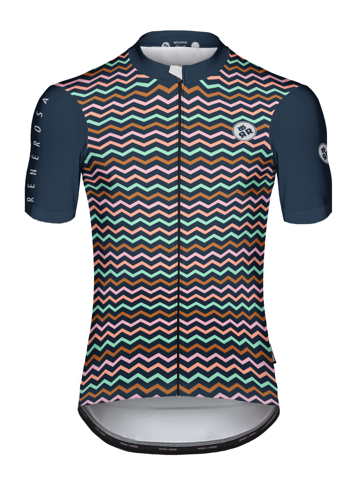 Kurzarm Radtrikot  Männer RRT2048M Eco ZigZag Design Blau