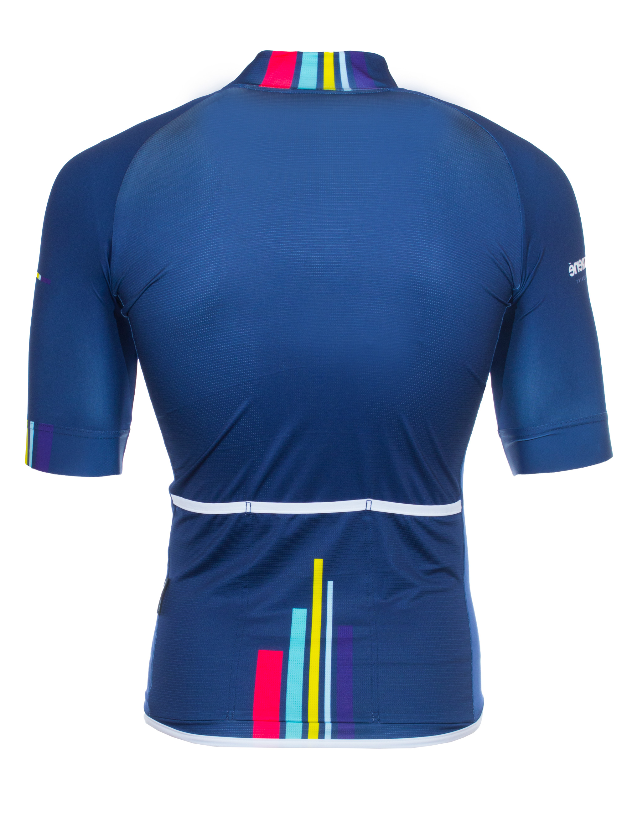 Kurzarm Radtrikot RRT044M / RR-Stripes blau