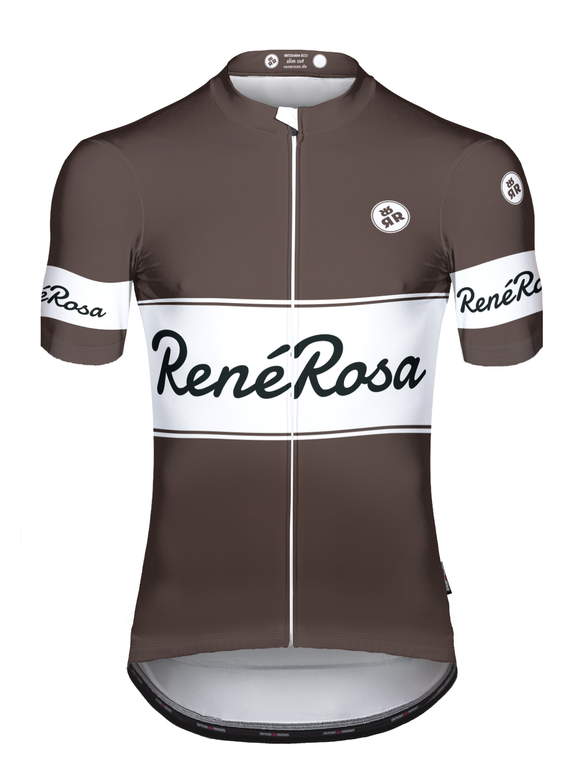 Kurzarm Radtrikot  RRT2048M RenéRosa Vintagestyle Coffeebrown