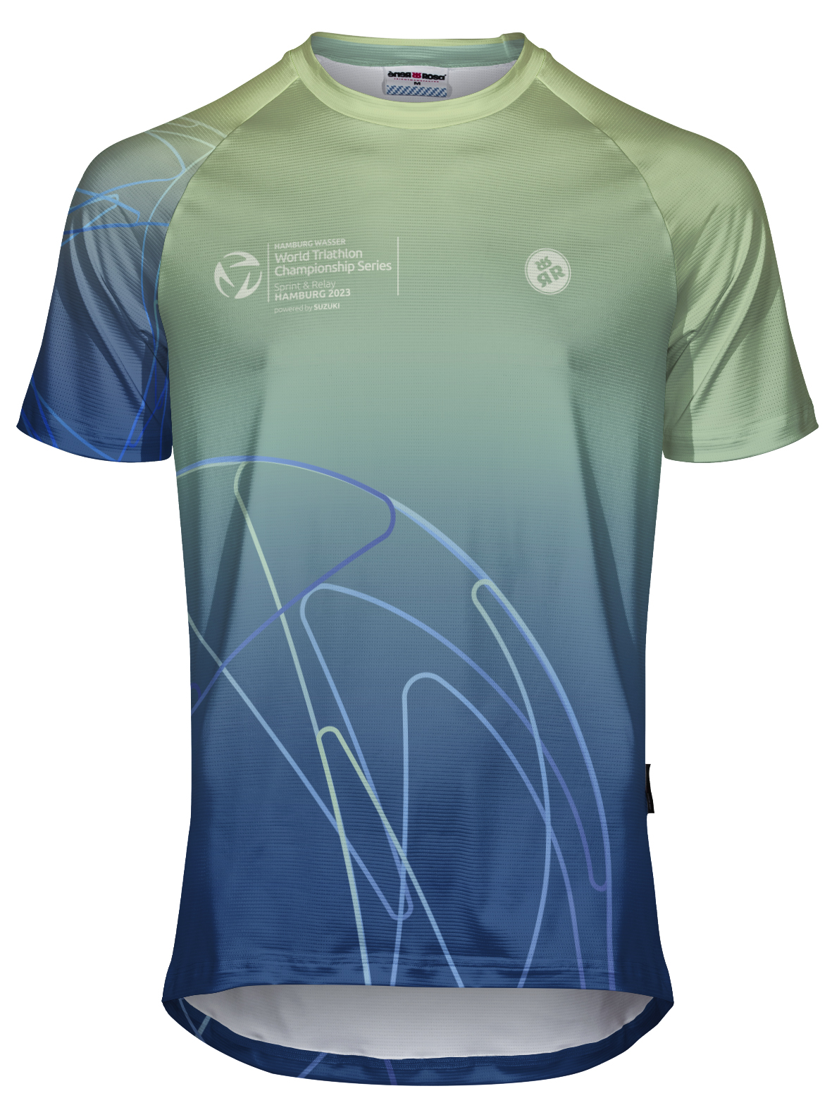 Laufshirt RRT801M / World Triathlon Hamburg 2023 Lime-blau