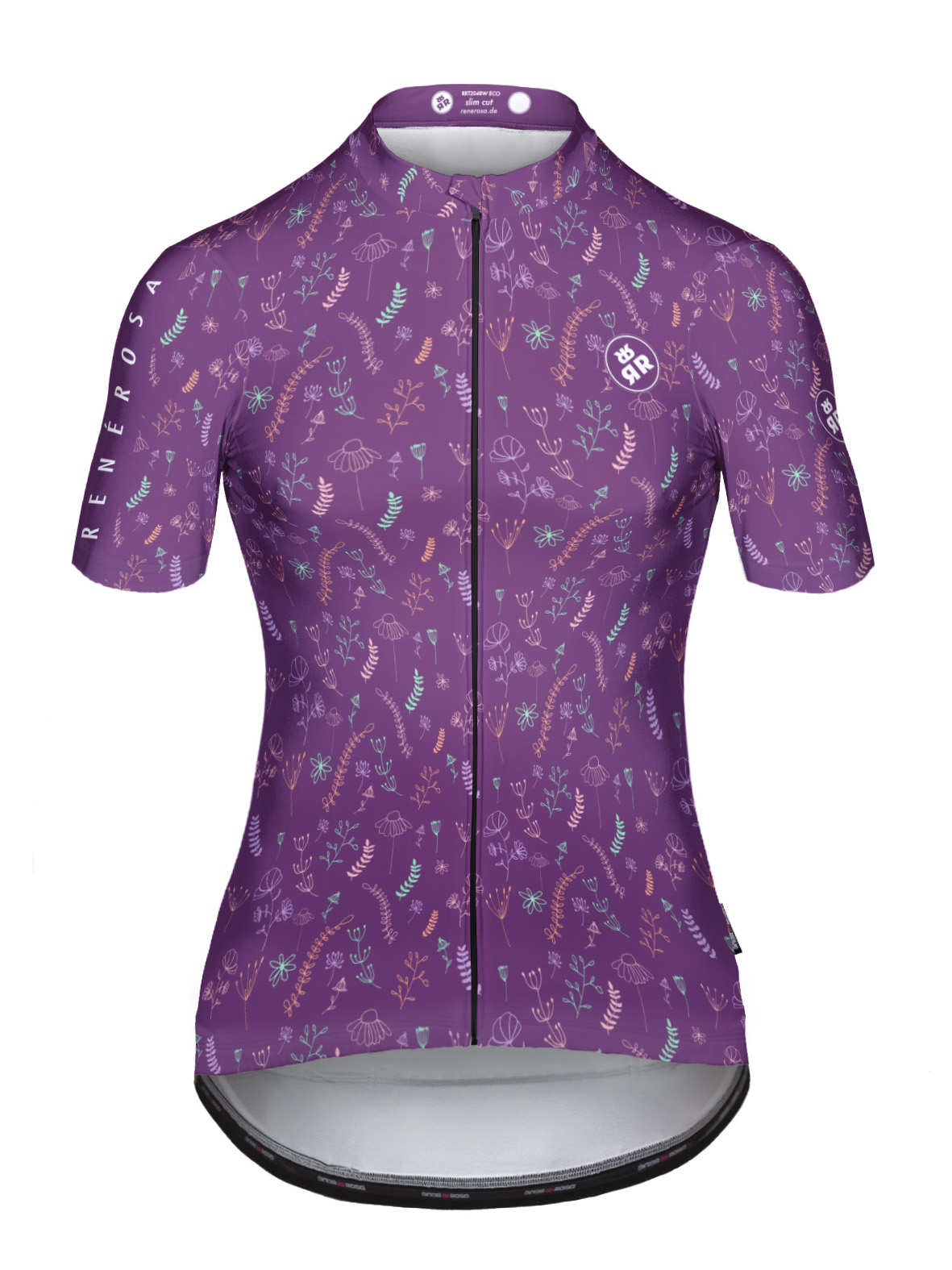 Kurzarm Radtrikot  Damen RRT2048W Eco Springflower -Purple