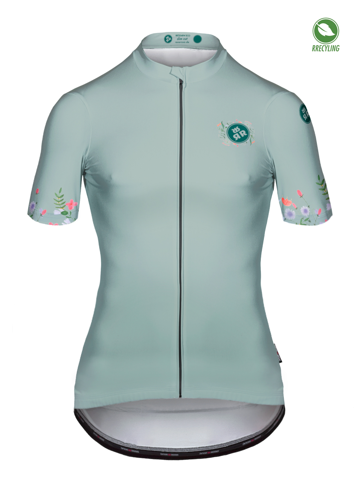 Kurzarm Radtrikot  Damen RRT2048W / Evi Bergblüte Salbeigrün