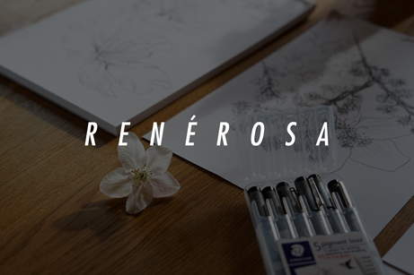 RenéRosa Designprozess Art Collection mit Blatt und Stift