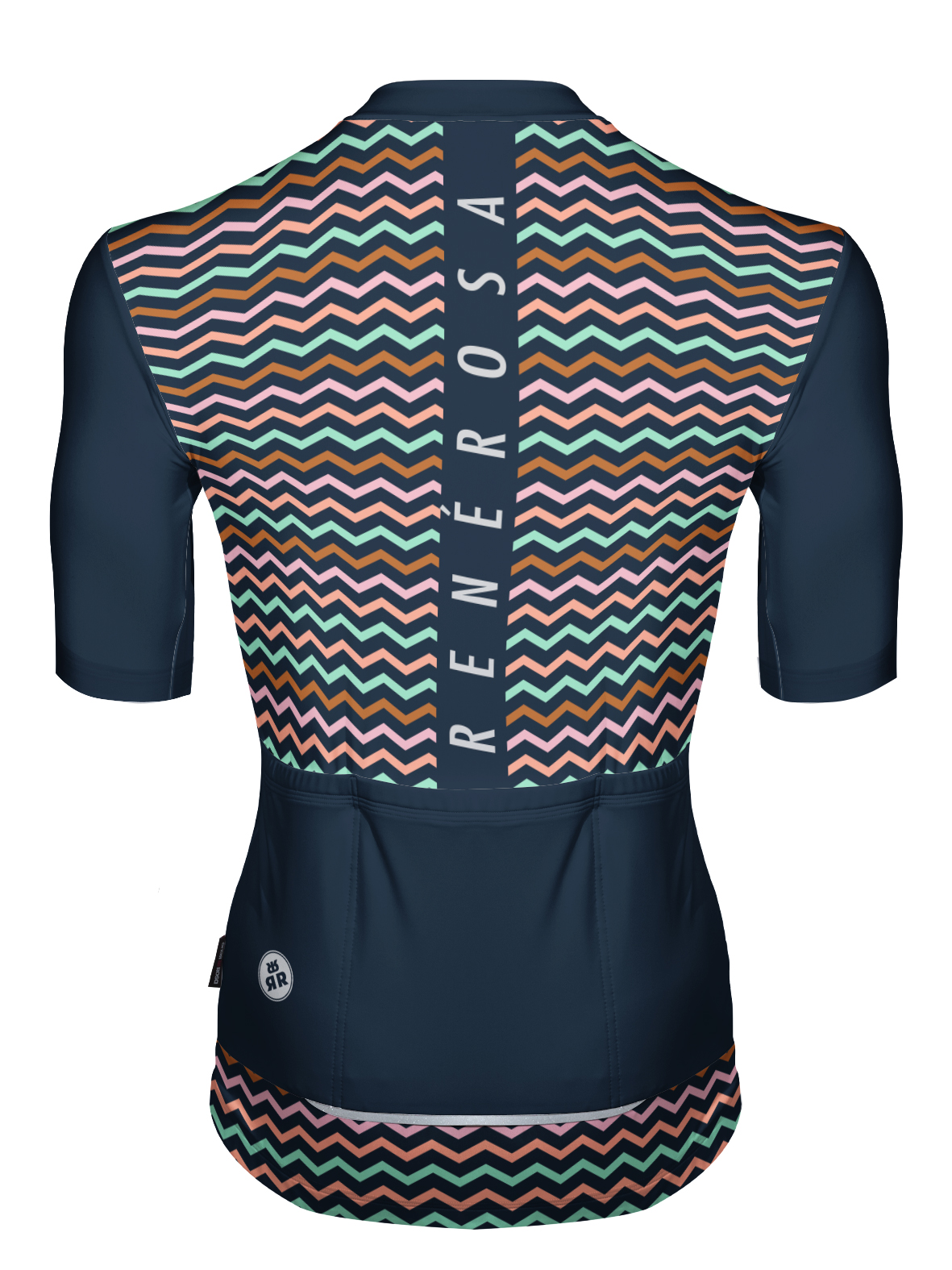 Kurzarm Radtrikot  Männer RRT2048M Eco ZigZag Design Blau