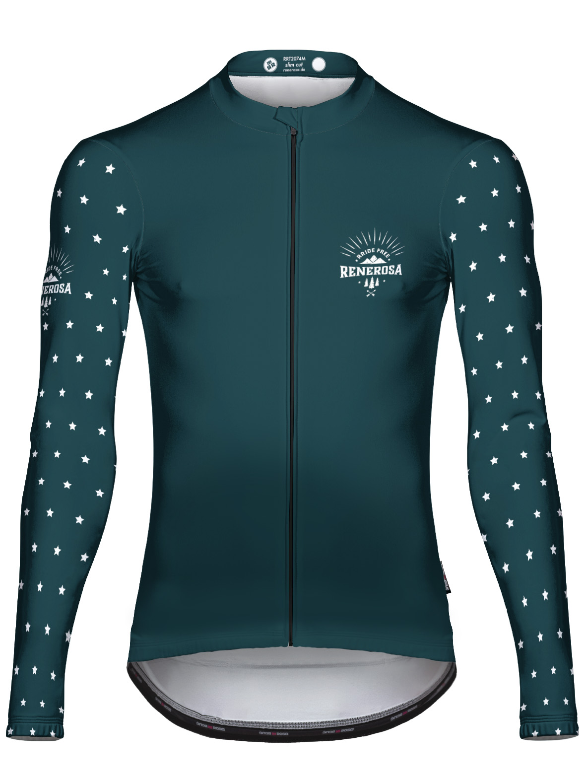 Langarmradtrikot RRT2074M / RRideFree Star BlueWhite