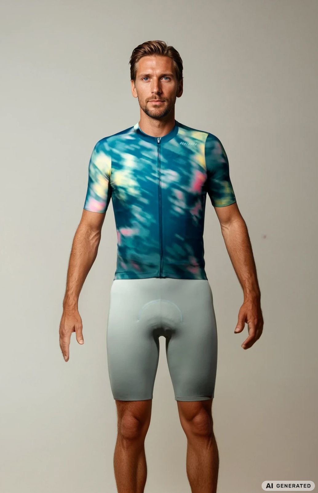 Kurzarm Radtrikot RRT2048 RenéRosa Neo Blured Petrol