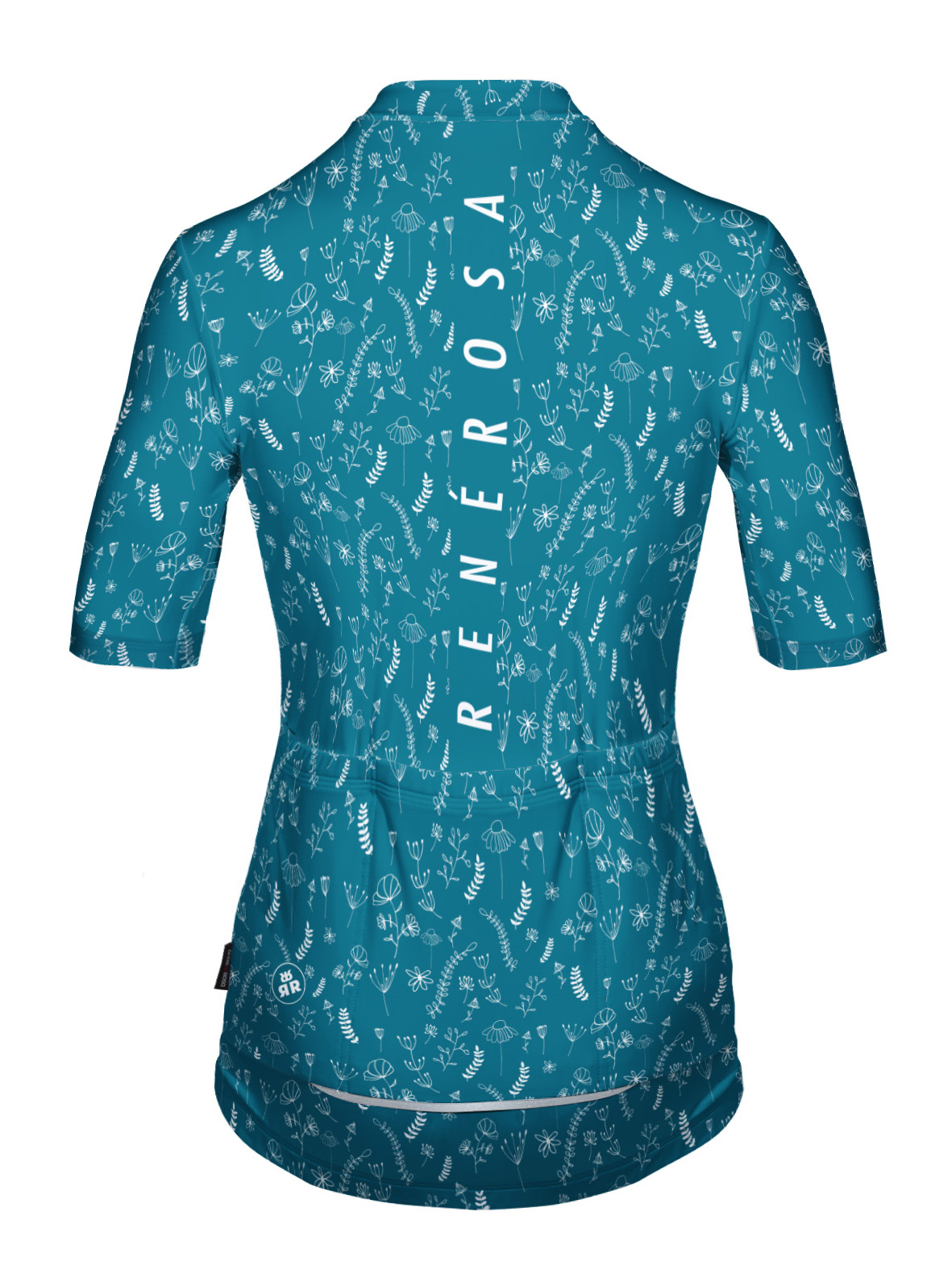 Kurzarm Radtrikot  Damen RRT2048W Eco Springflower -Petrol