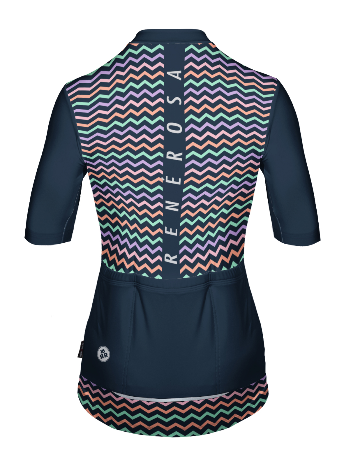 Kurzarm Radtrikot  Damen RRT2048W Eco ZigZag Design Blau