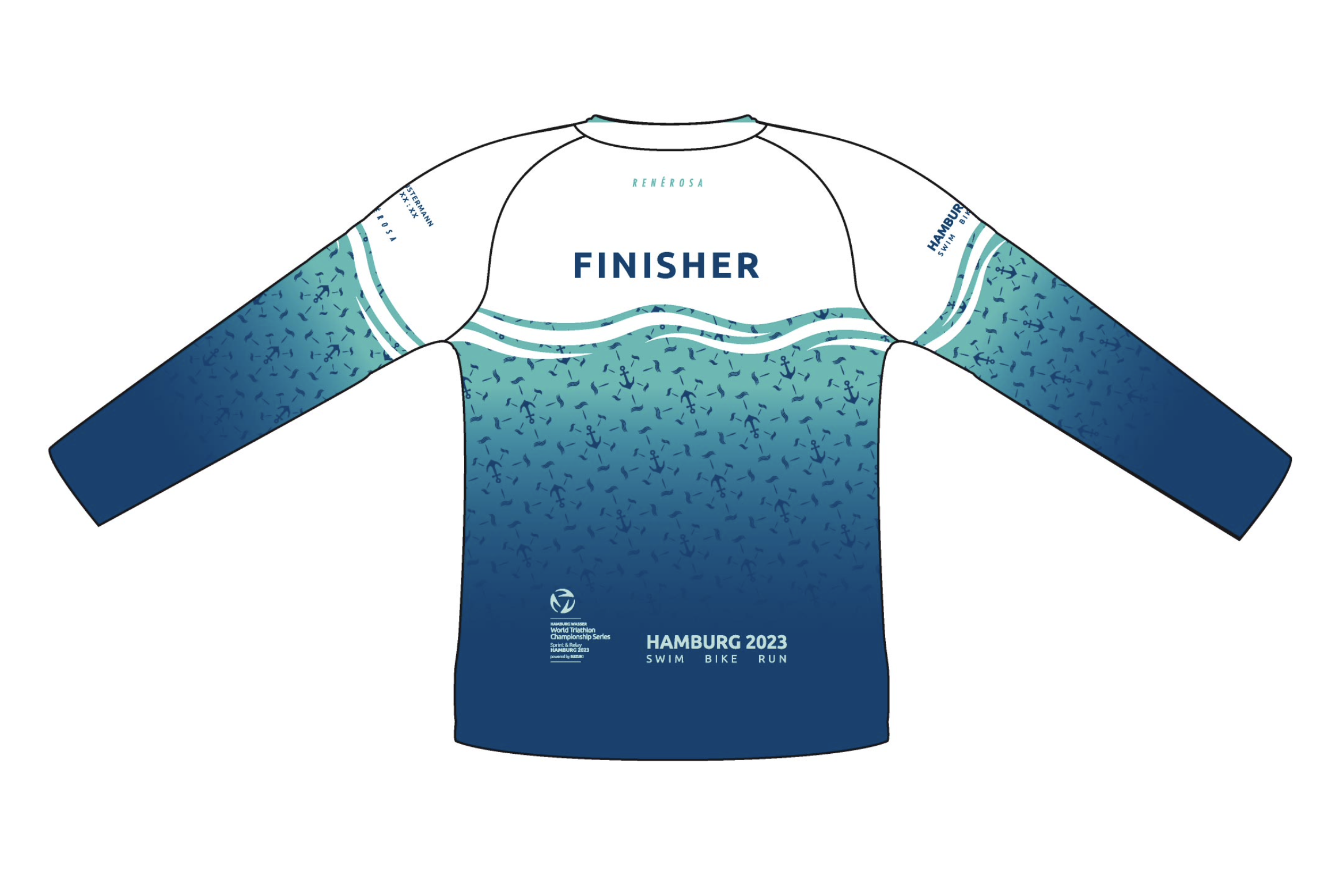 Sport Laufshirt Langarm Ultimate RRT806M / Sport long sleeve running shirt/  World Triathlon Hamburg Finisher 2023 