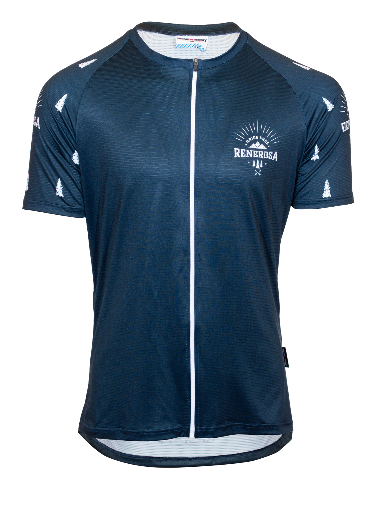E-Bike Shirt mit durchgehenden Zip / RRide Free BlueWhite E-Bike Shirt mit durchgehenden Zip / RRide Free BlueWhite