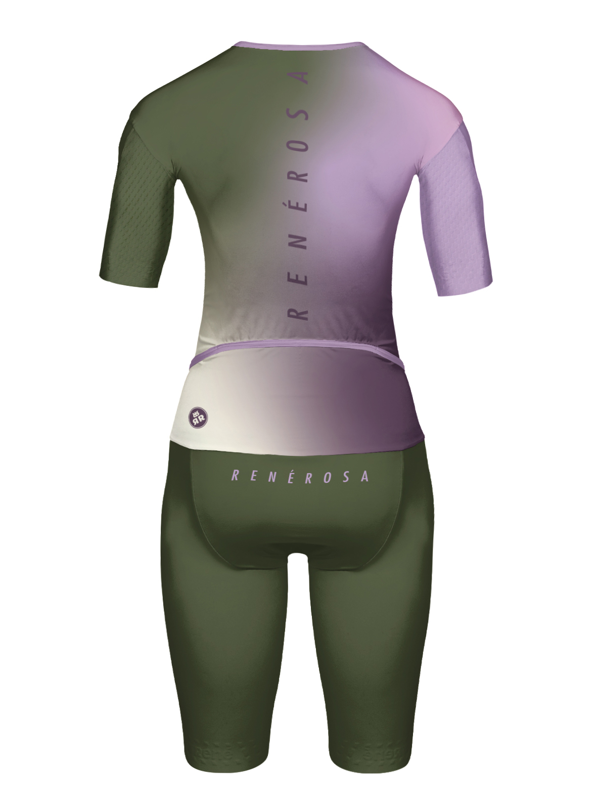 Aero Triathlon Einteiler RRT2777 Revolution / RR Delight Olive-Lavender