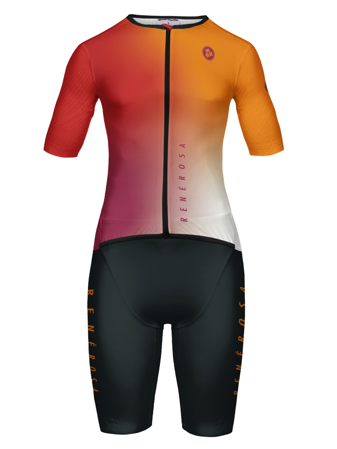 Aero triathlon one-piece RRT2777 Revolution / RR Delight Orange-Fire