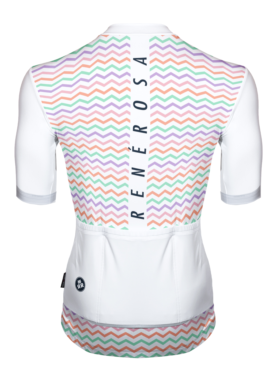 Kurzarm Radtrikot  Männer RRT2048M Eco ZigZag Design Weiss