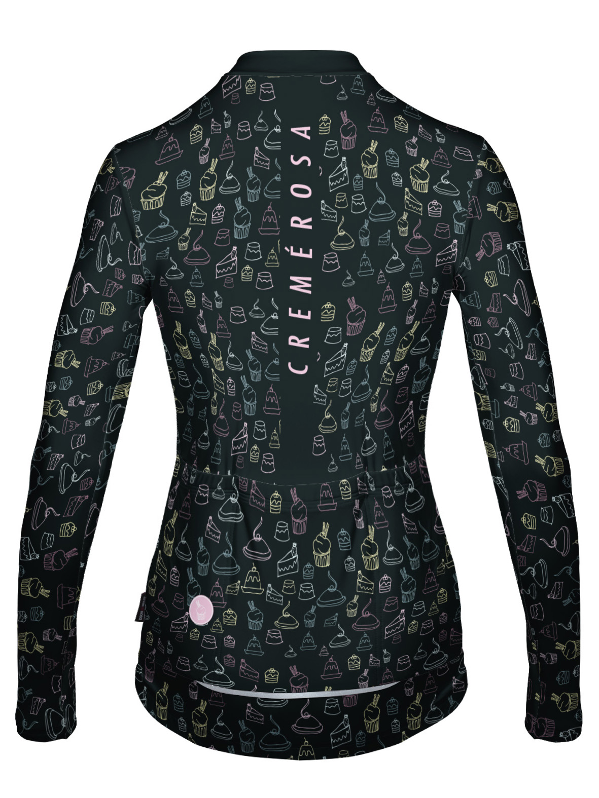 Langarmradtrikot Damen RRT2074W / CremeRosa Design schwarz
