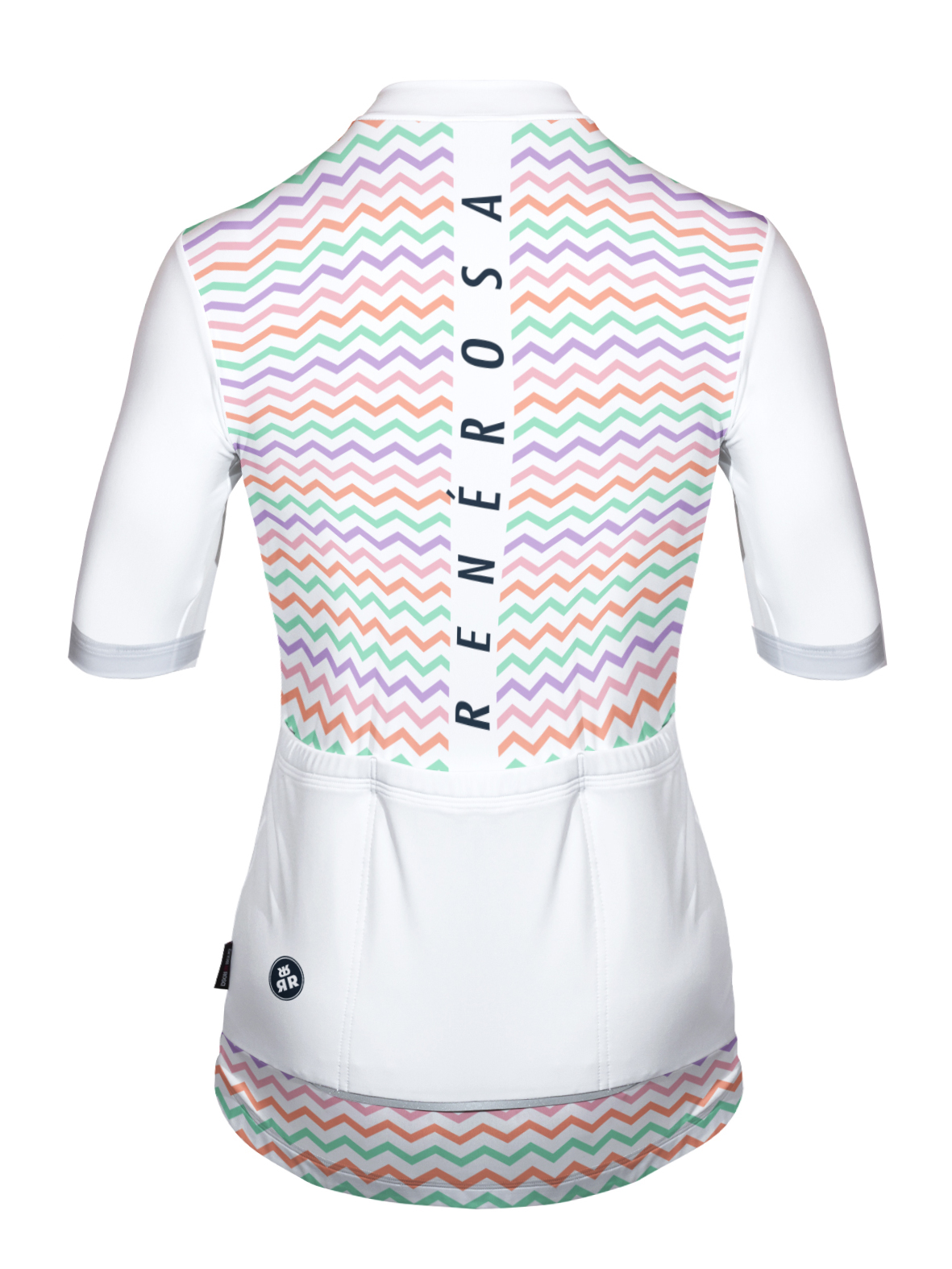 Kurzarm Radtrikot  Damen RRT2048W Eco ZigZag Design Weiß