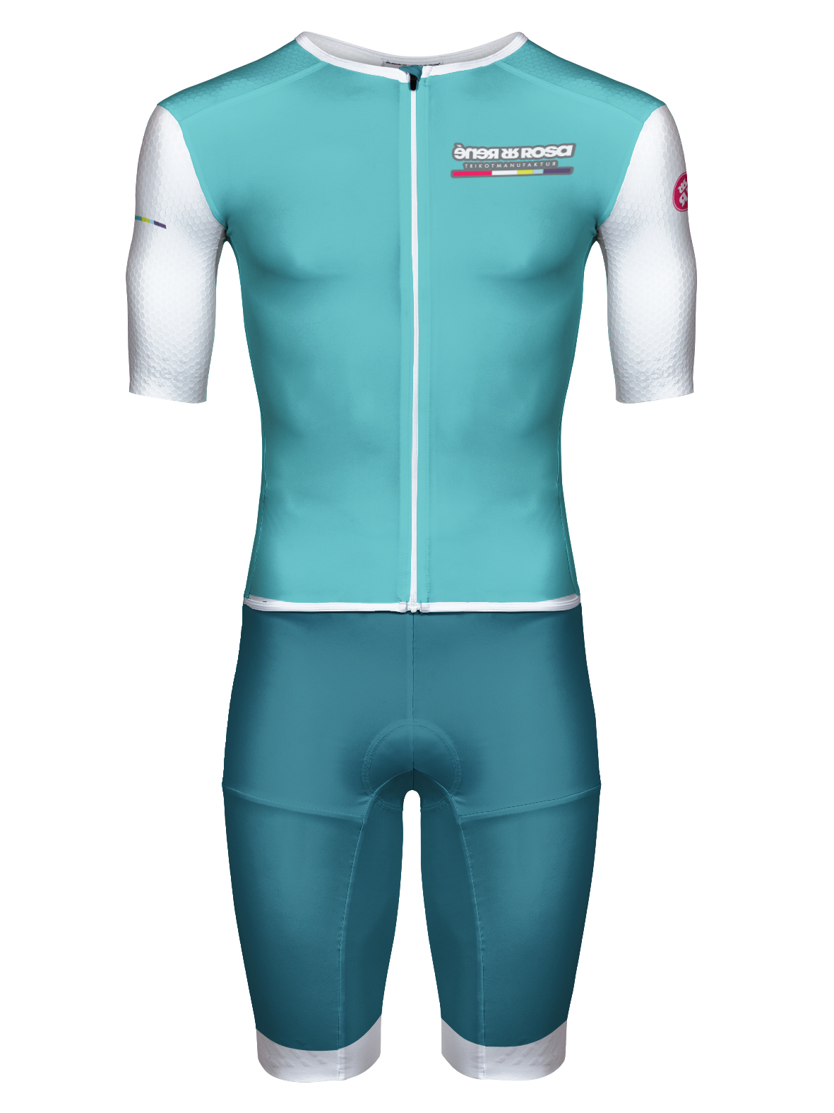 Aero Triathlon Einteiler  RRT2777M Herren Longversion / RR-Stripes Türkis