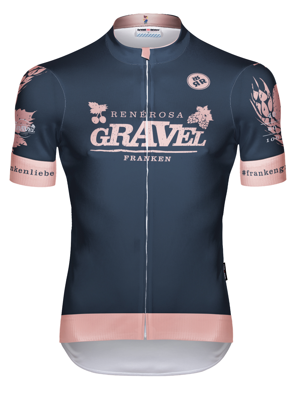 Kurzarm Radtrikot RRT2047M / Dürrenmungenau Dunkelblau-Rosa Kurzarm Radtrikot RRT2047M / Dürrenmungenau Dunkelblau-Rosa
