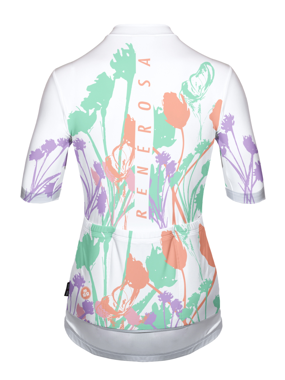 Kurzarm Radtrikot  Damen RRT2048W Eco Wildflower Design White