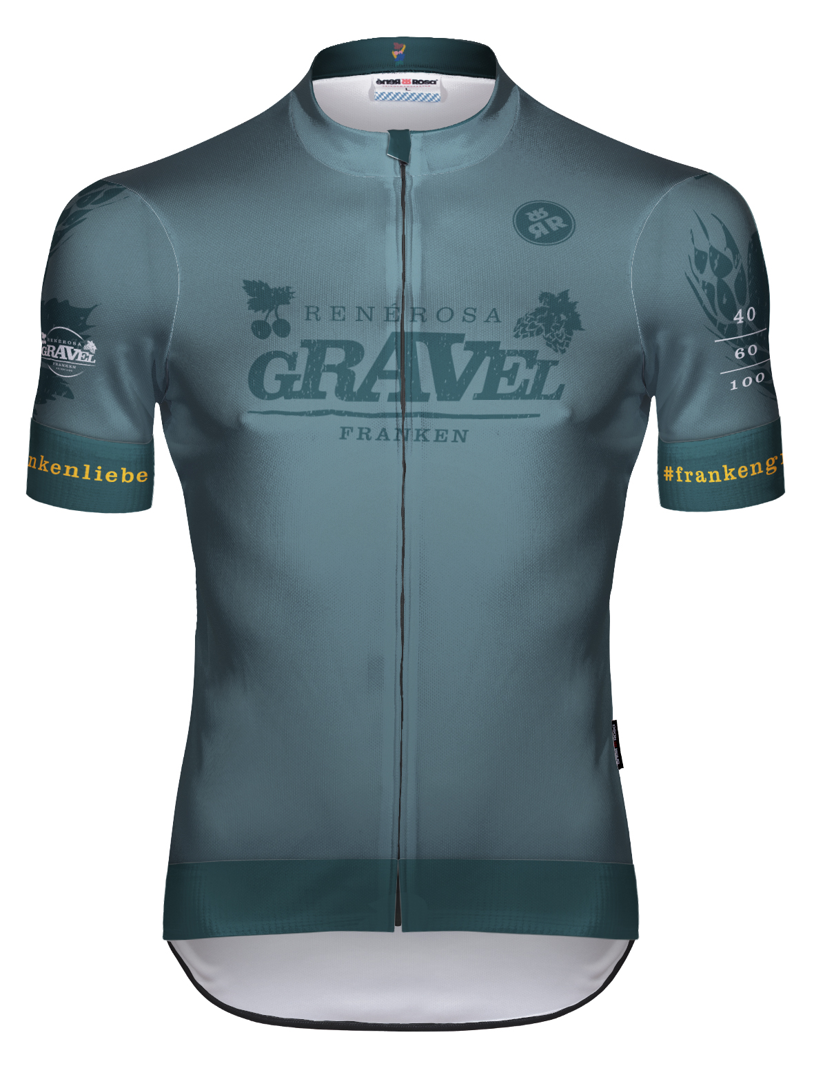 Kurzarm Radtrikot RRT2047M / Brombach Blau-Grau Kurzarm Radtrikot RRT2047M / Brombach Blau-Grau