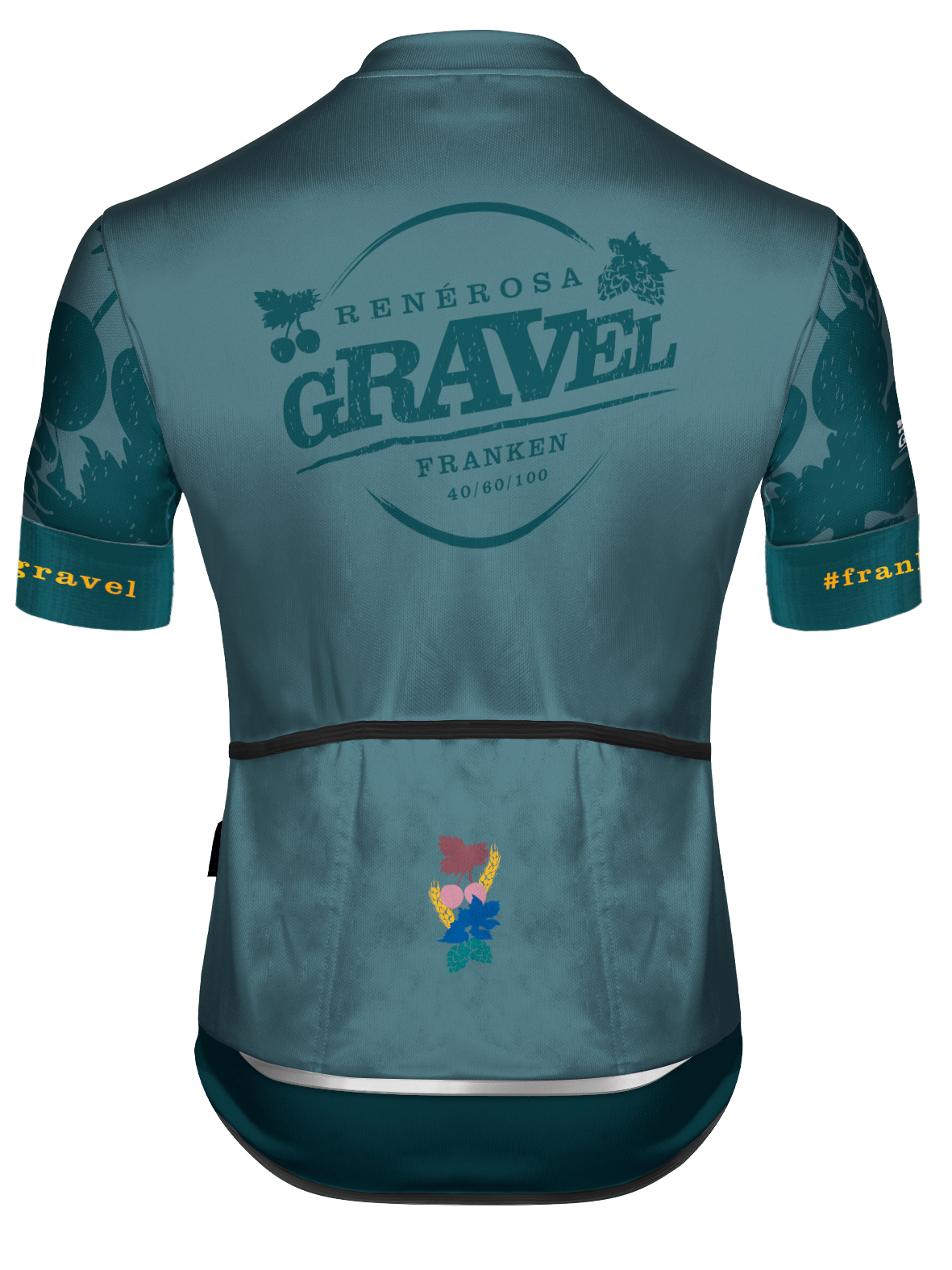 Kurzarm Radtrikot RRT2047M / Brombach Blau-Grau Kurzarm Radtrikot RRT2047M / Brombach Blau-Grau