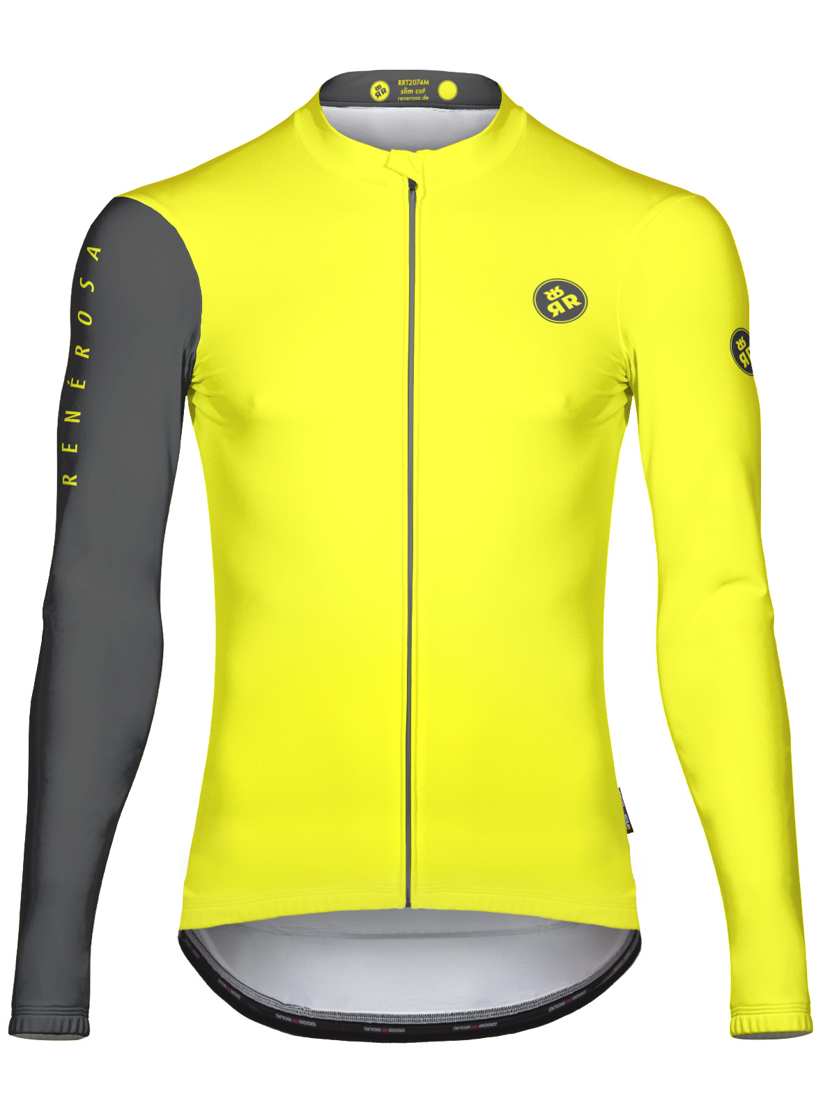 Langarmradtrikot RRT2074M / GetSeen neongelb