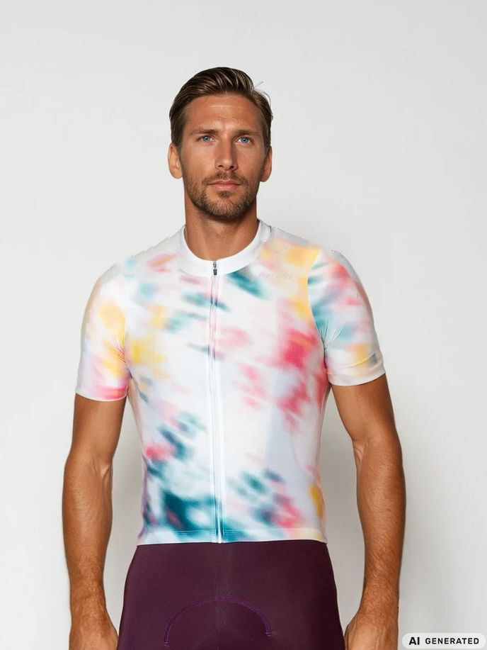 Kurzarm Radtrikot RRT2048 RenéRosa Neo Blured Creme