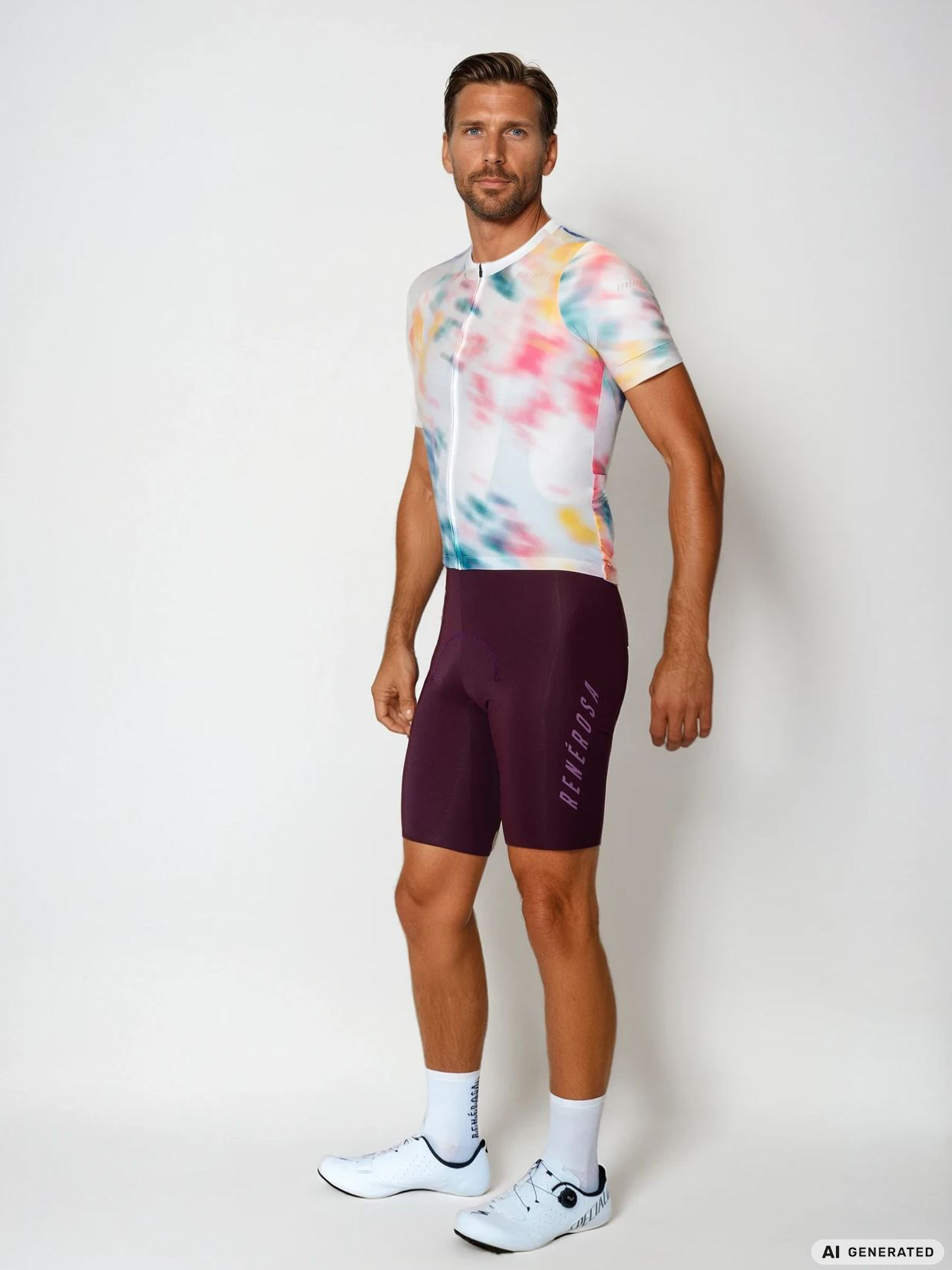 Kurzarm Radtrikot RRT2048 RenéRosa Neo Blured Creme