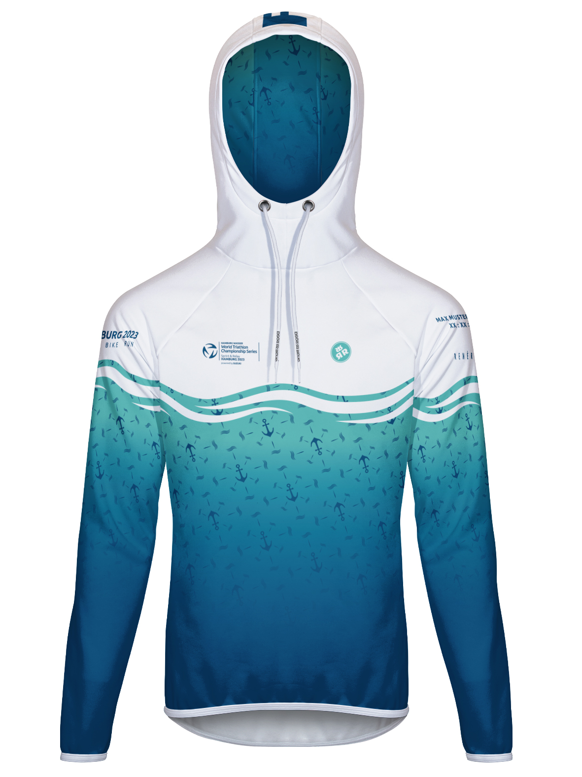 Sport Funktions-Hoodie RRT3244M / Functional Sport Hoody/  World Triathlon Hamburg Finisher 2023