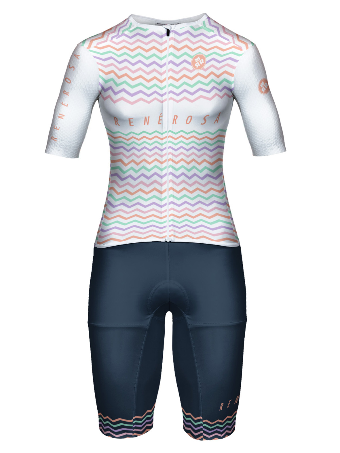 Aero Triathlon Einteiler  RRT2777W Damen / CC22 ZigZag Weiß
