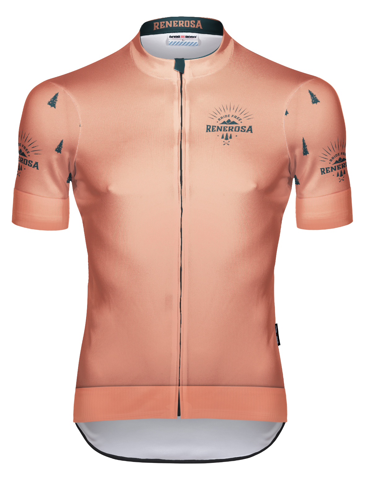 Kurzarm Radtrikot RRT2047M / RRideFree - Apricot-Blue Kurzarm Radtrikot RRT2047M / RRideFree - Apricot-Blue