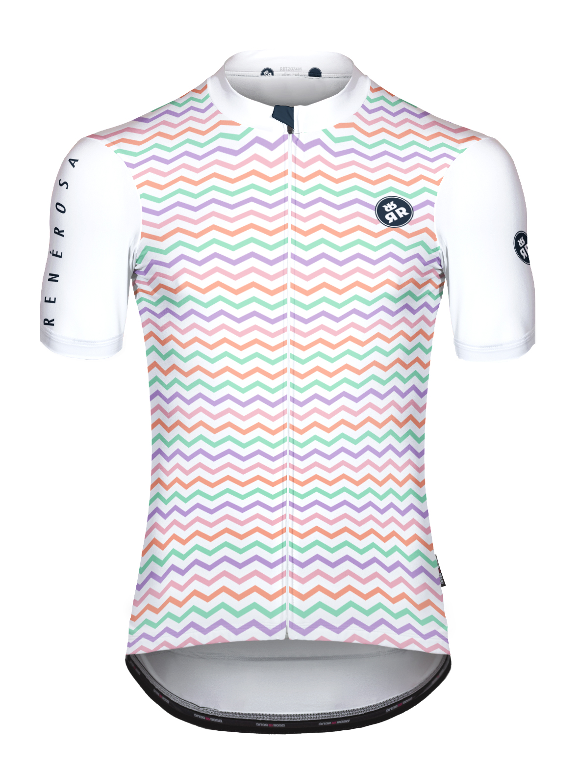 Kurzarm Radtrikot  Männer RRT2048M Eco ZigZag Design Weiss